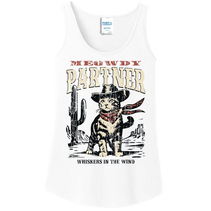 Meowdy Partner Cowboy Cat Vintage Ladies Essential Tank