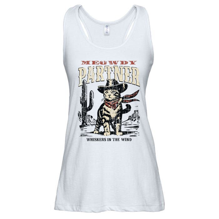 Meowdy Partner Cowboy Cat Vintage Ladies Essential Flowy Tank