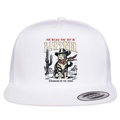 Meowdy Partner Cowboy Cat Vintage Flatbill Hat