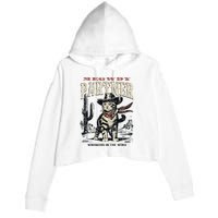 Meowdy Partner Cowboy Cat Vintage Crop Fleece Hoodie