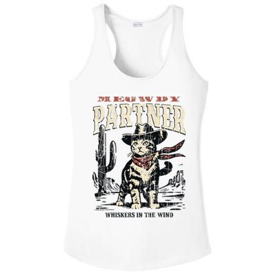 Meowdy Partner Cowboy Cat Vintage Ladies PosiCharge Competitor Racerback Tank