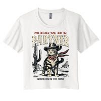 Meowdy Partner Cowboy Cat Vintage Women's Crop Top Tee