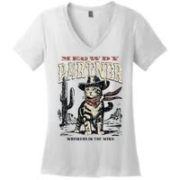 Meowdy Partner Cowboy Cat Vintage Women's V-Neck T-Shirt