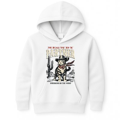 Meowdy Partner Cowboy Cat Vintage Kids Hoodie