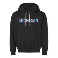 Michigan Patterned Curves Logo Garment-Dyed Fleece Hoodie