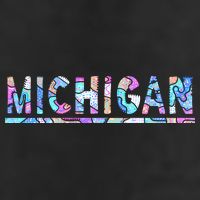 Michigan Patterned Curves Logo Garment-Dyed Fleece Hoodie