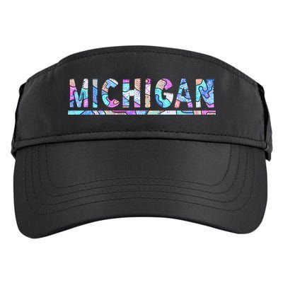 Michigan Patterned Curves Logo Adult Drive Performance Visor
