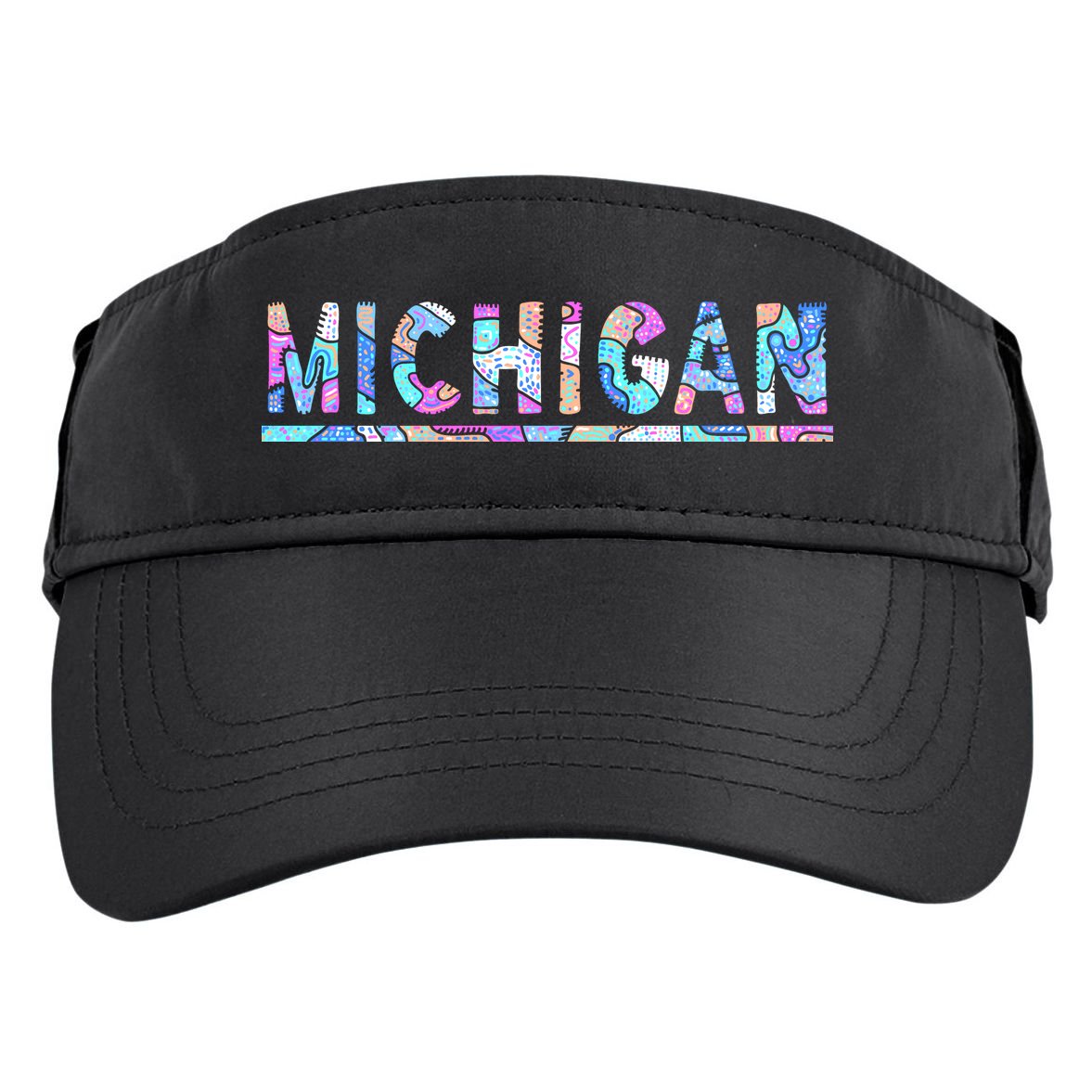 Michigan Patterned Curves Logo Adult Drive Performance Visor