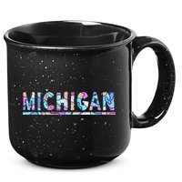 Michigan Patterned Curves Logo 15oz Campfire Ceramic Mug