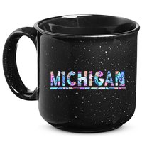 Michigan Patterned Curves Logo 15oz Campfire Ceramic Mug