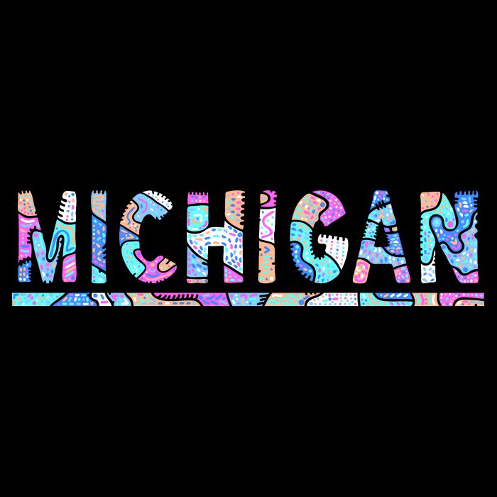 Michigan Patterned Curves Logo 16oz Travel Tumbler