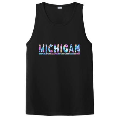 Michigan Patterned Curves Logo PosiCharge Competitor Tank