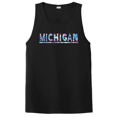 Michigan Patterned Curves Logo PosiCharge Competitor Tank