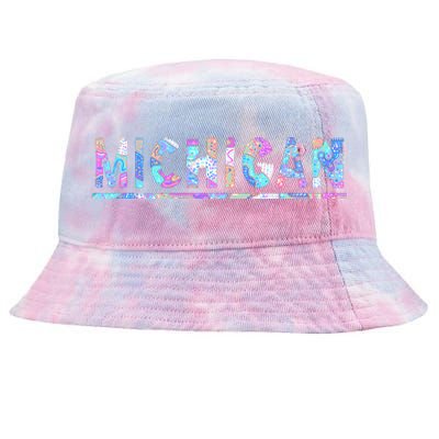 Michigan Patterned Curves Logo Tie-Dyed Bucket Hat