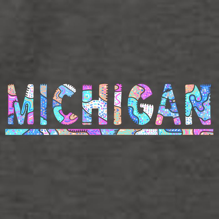 Michigan Patterned Curves Logo Vector Backpack
