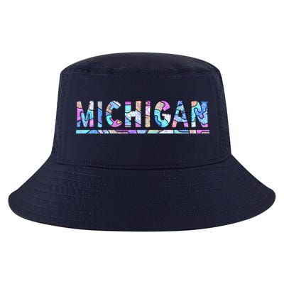 Michigan Patterned Curves Logo Cool Comfort Performance Bucket Hat