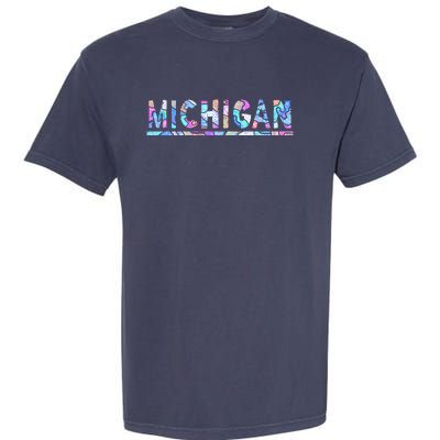 Michigan Patterned Curves Logo Garment-Dyed Heavyweight T-Shirt