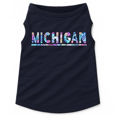 Michigan Patterned Curves Logo Doggie Tank