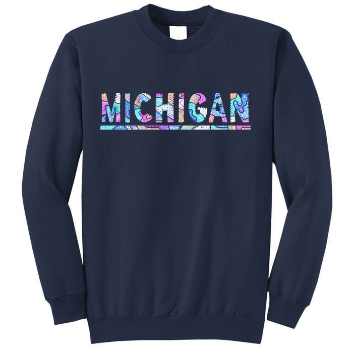 Michigan Patterned Curves Logo Sweatshirt