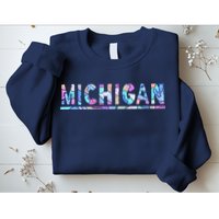 Michigan Patterned Curves Logo Sweatshirt