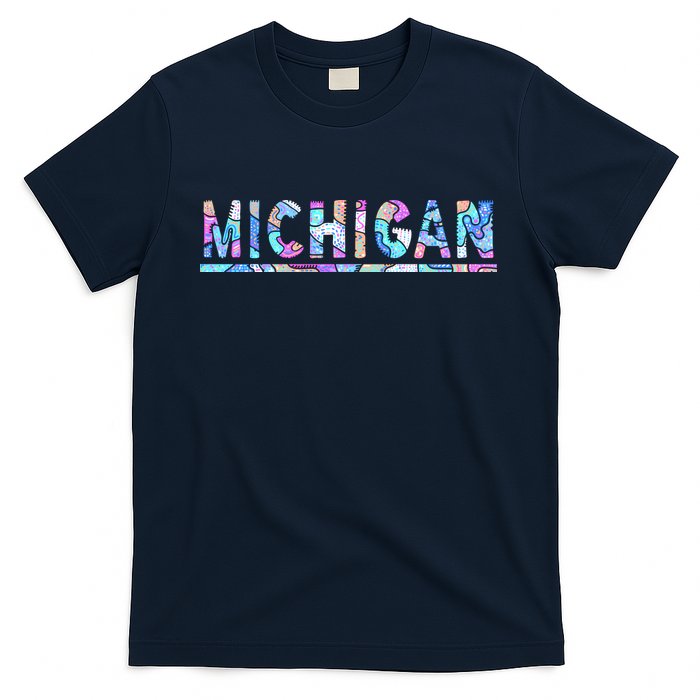 Michigan Patterned Curves Logo T-Shirt