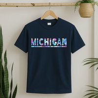 Michigan Patterned Curves Logo T-Shirt