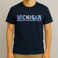 Michigan Patterned Curves Logo T-Shirt