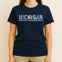 Michigan Patterned Curves Logo T-Shirt