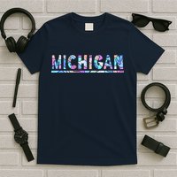 Michigan Patterned Curves Logo T-Shirt