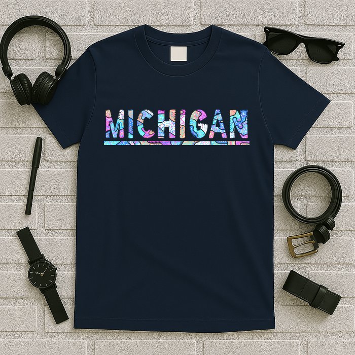 Michigan Patterned Curves Logo T-Shirt