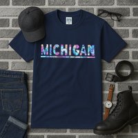 Michigan Patterned Curves Logo Tall T-Shirt