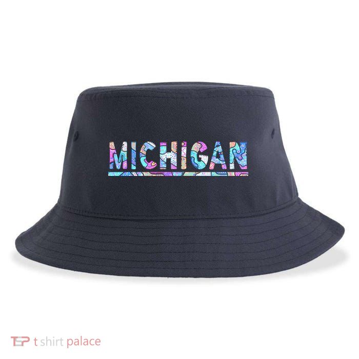 Michigan Patterned Curves Logo Sustainable Bucket Hat