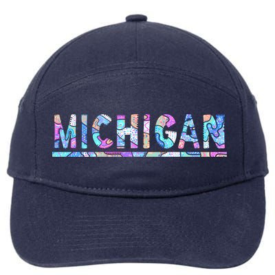 Michigan Patterned Curves Logo 7-Panel Snapback Hat