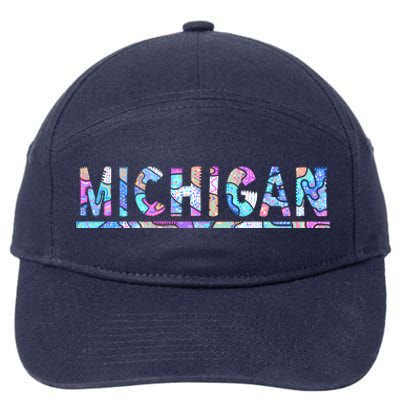 Michigan Patterned Curves Logo 7-Panel Snapback Hat