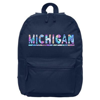 Michigan Patterned Curves Logo 16 in Basic Backpack