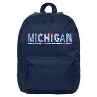 Michigan Patterned Curves Logo 16 in Basic Backpack