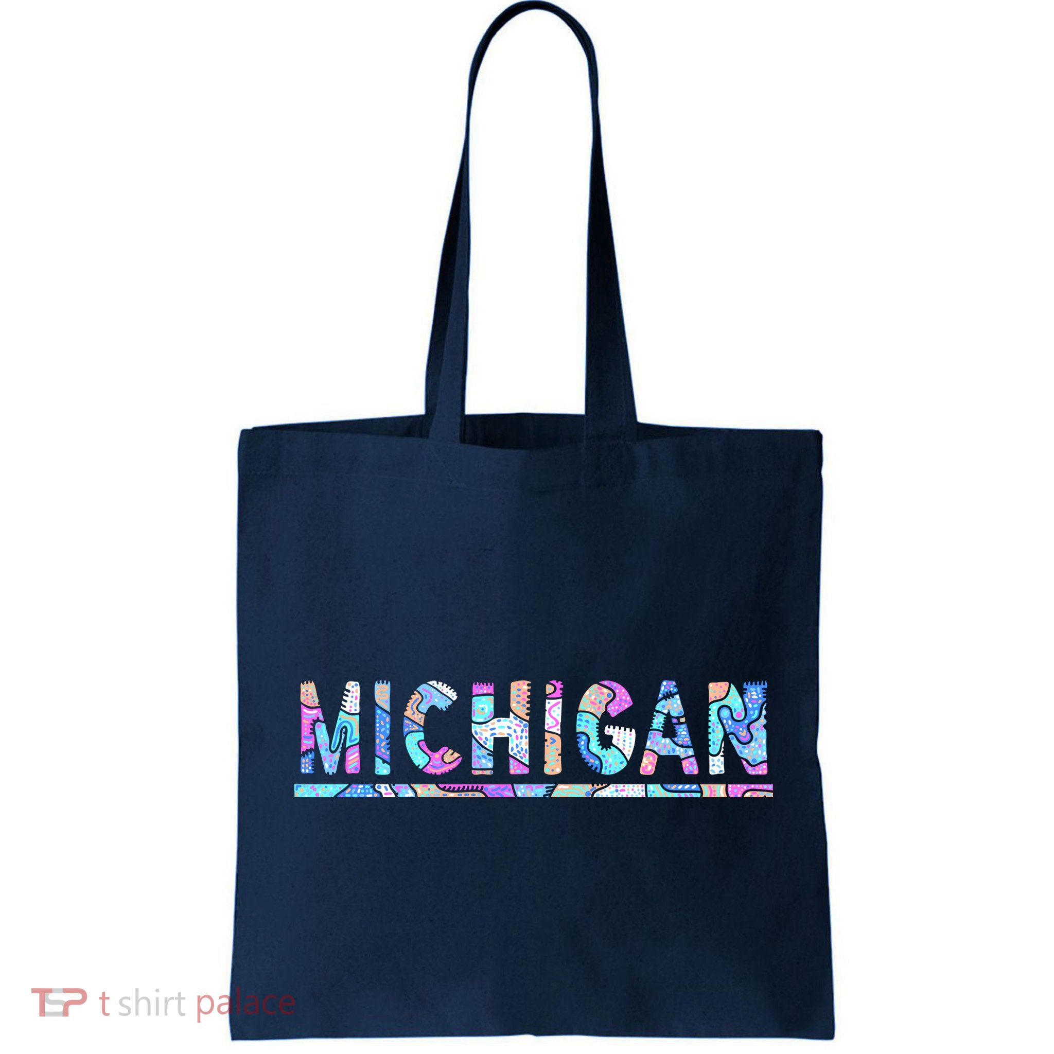 Michigan Patterned Curves Logo Bag