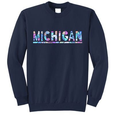 Michigan Patterned Curves Logo Tall Sweatshirt