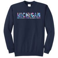 Michigan Patterned Curves Logo Tall Sweatshirt