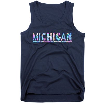 Michigan Patterned Curves Logo Tank Top