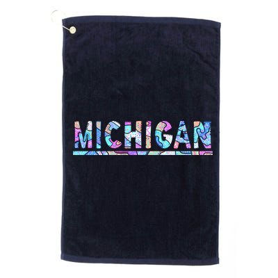 Michigan Patterned Curves Logo Golf Towel