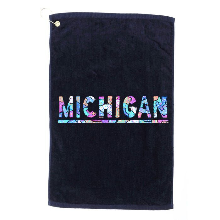 Michigan Patterned Curves Logo Golf Towel