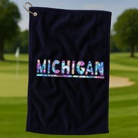 Michigan Patterned Curves Logo Golf Towel