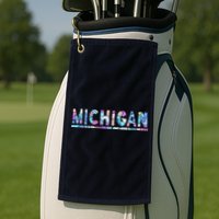 Michigan Patterned Curves Logo Golf Towel