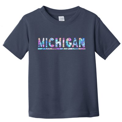 Michigan Patterned Curves Logo Toddler T-Shirt