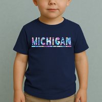 Michigan Patterned Curves Logo Toddler T-Shirt
