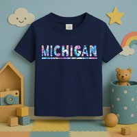 Michigan Patterned Curves Logo Toddler T-Shirt