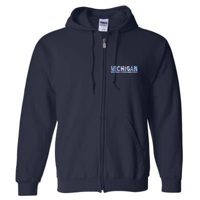 Michigan Patterned Curves Logo Full Zip Hoodie