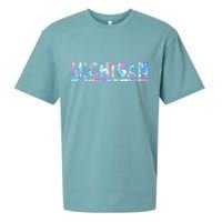 Michigan Patterned Curves Logo Sueded Cloud Jersey T-Shirt