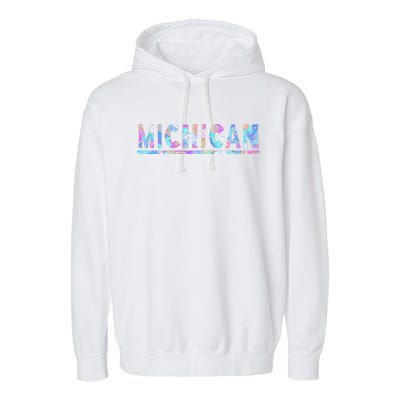 Michigan Patterned Curves Logo Garment-Dyed Fleece Hoodie